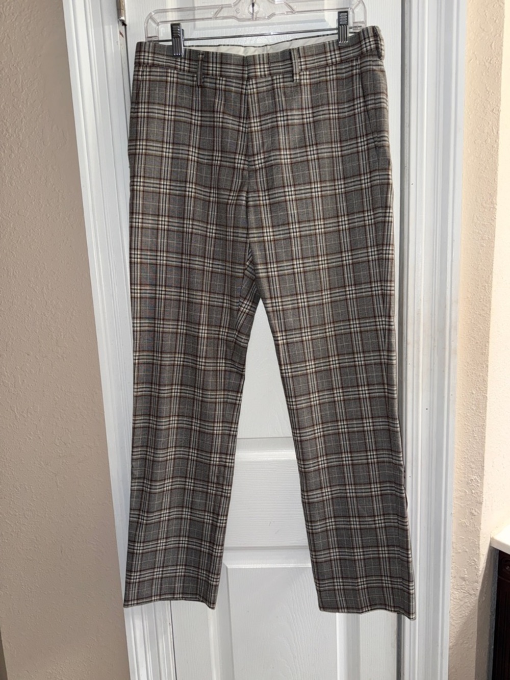 Murano Alex Fit Size 30x30 Plaid Dress Pants in Brown and Gray Tones